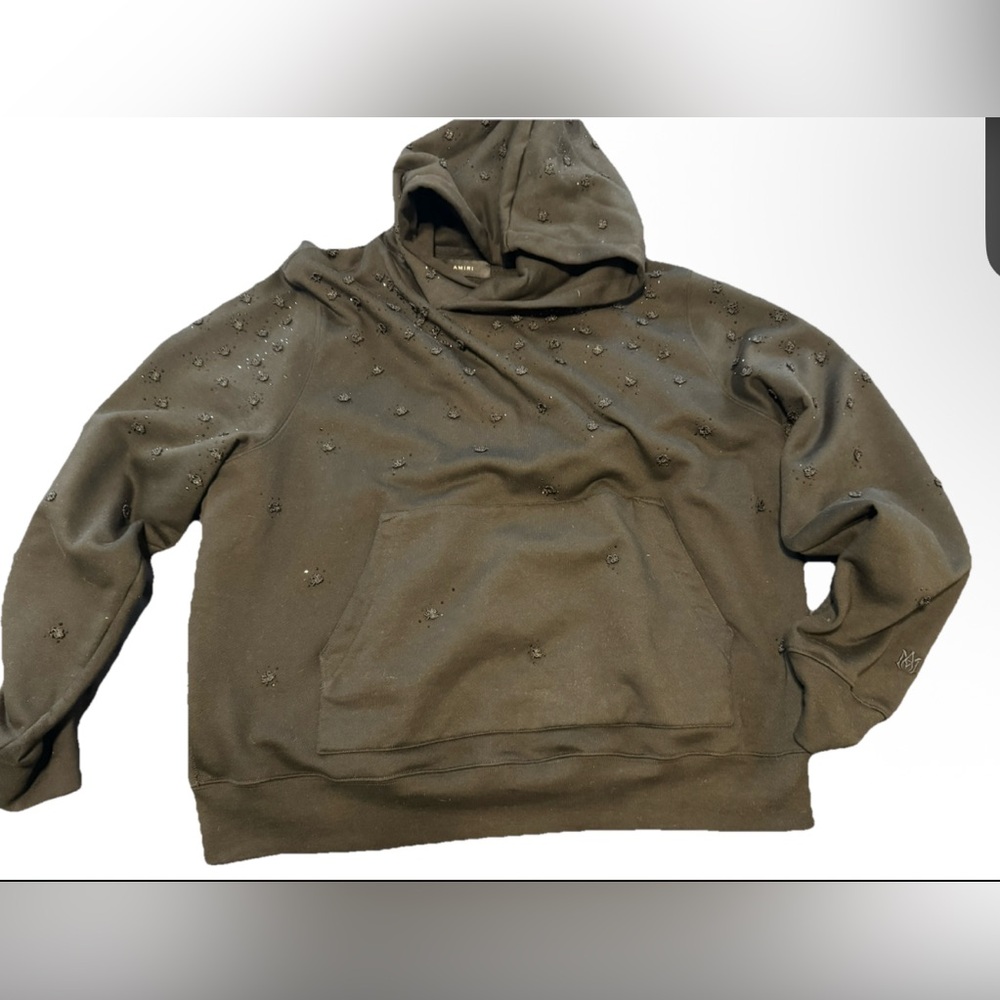 AMIRI Black Crystal Sweatshirt Hoodie Casual Pullover